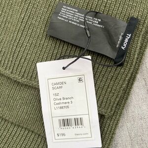 Theory Camden Olive Branch Cashmere Scarf